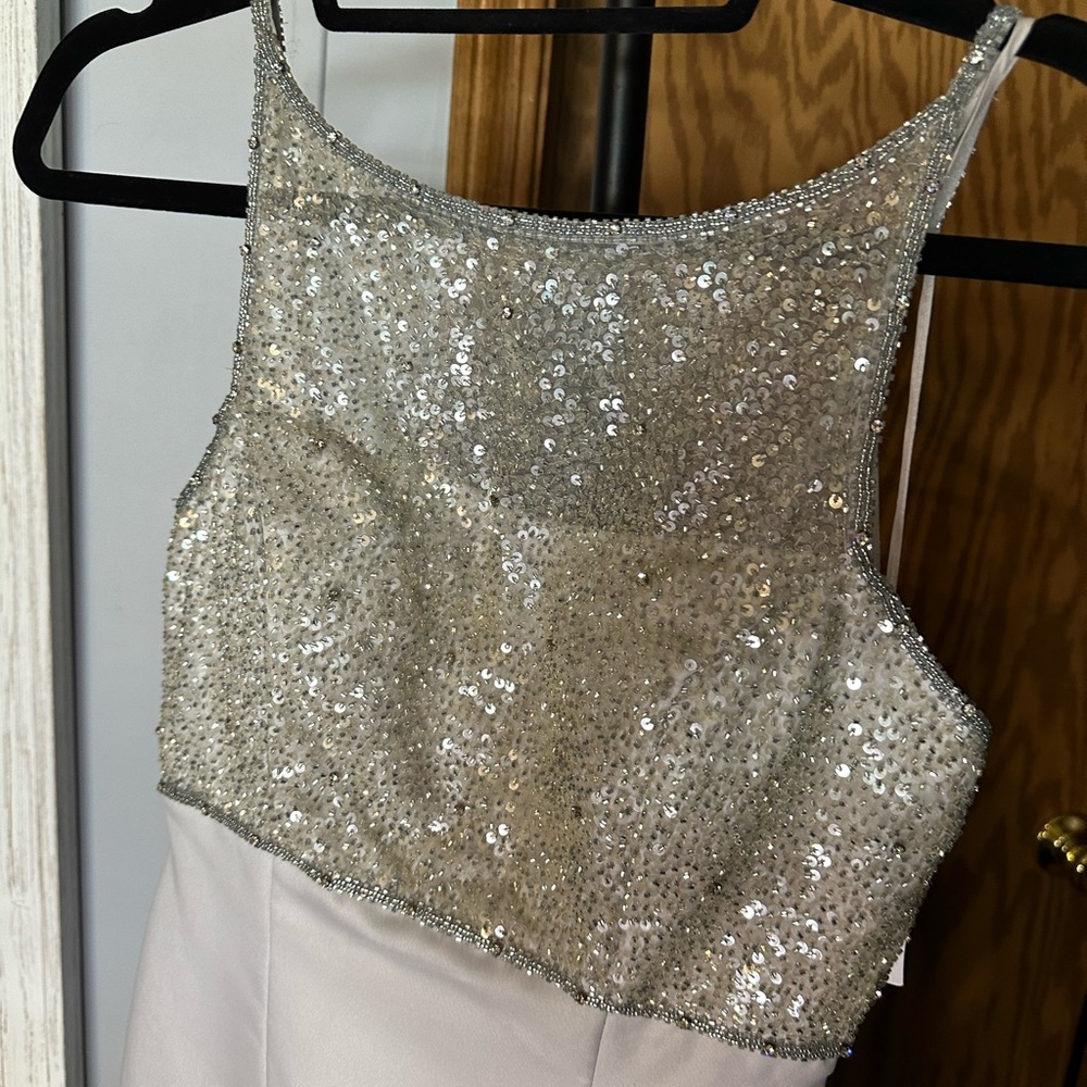 Sherri Hill Silver Sequin Dress - Picture 2 of 4